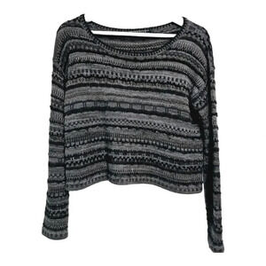 Peruvian connection baby alpaca oversized crop sweater xs